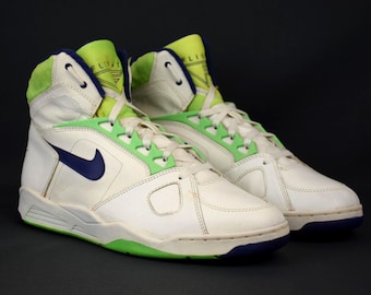 Super Rare Nike Air Sabre Flight High Vintage Basketball Sneakers 1991 Collectible Shoes White '91 US 11.5 UK 10.5 EU 45.5