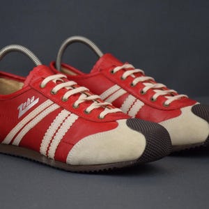 Zeha Berlin Handballer Red Leather Designer Shoes Sneakers Size US 6 UK 4 EU 37