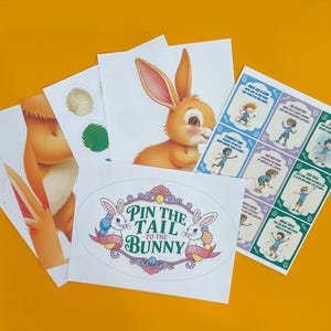 Pin the Tail on the Bunny | Pin the Tail Game | Printable Easter Challenge Game for Kids | Easter Activity