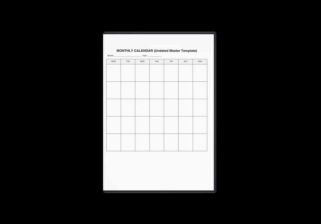 Printable Monthly Planner | Minimalist 2-page PDF | Ink-friendly Black ...