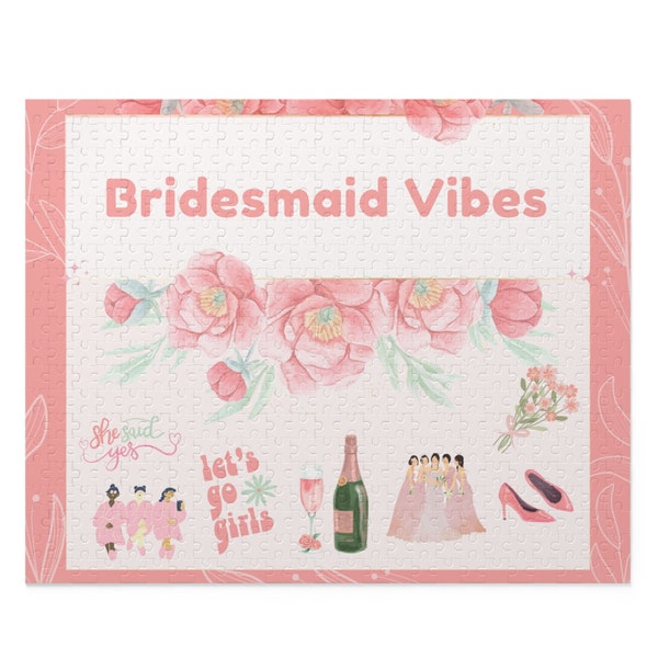 Bridesmaid Gift from Bride and Maid of Honor Proposal Bachelorette Game Activities Puzzle (120, 252, 500-Piece)