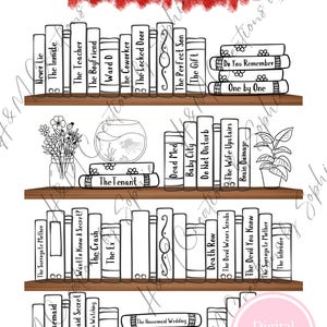 Digital Printable Freida McFadden Colour Book Checklist, Colouring Book Shelf, Track Your Books image 1