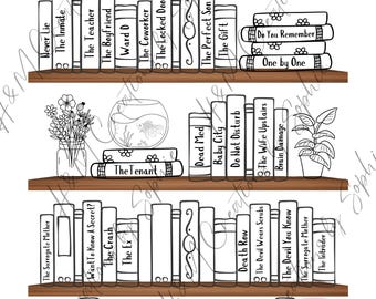 Digital Printable Freida McFadden Colour Book Checklist, Colouring Book Shelf, Track Your Books
