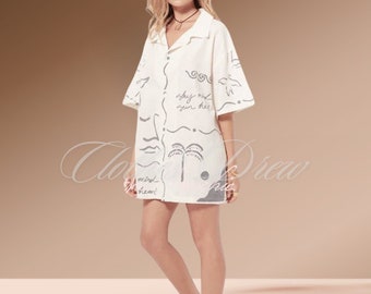 Casual Print Shirt Sets Women Spring Half Sleeve Turndown Collar Loose Female Blouse Suit Single Breasted Comfortable Shorts Set