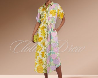 Summer Holiday Maxi Dress Fashion Casual Print Long Drsses Short Sleeve Loose Vintage Robe Female Vestidos