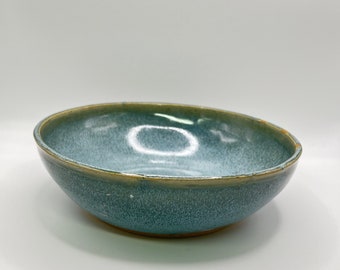 Blue Green Stoneware Bowl Perfect for Salad or Pasta!