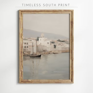 Sailboat Painting, Sailboat Print, Sailboat Prints, Sailboat Wall Art, Sailboat Art, Sailing Poster, Mediterranean Coastal Painting