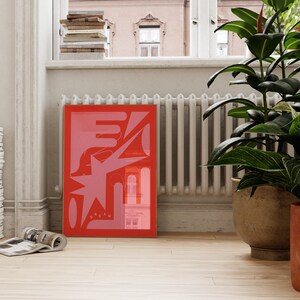 Impresión artística de formas abstractas e ilustrativas "Dream", arte atrevido para el dormitorio, impresión estética para la oficina, impresión artística con una declaración geométrica, impresión divertida