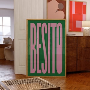Impression d'art typographique « Besito », art mural de galerie, impression d'art espagnol, affiche typographique, art mural esthétique, impression de bureau
