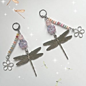 Orecchini di perline a forma di libellula fatti a mano – Fairycore Cottagecore Jewellery