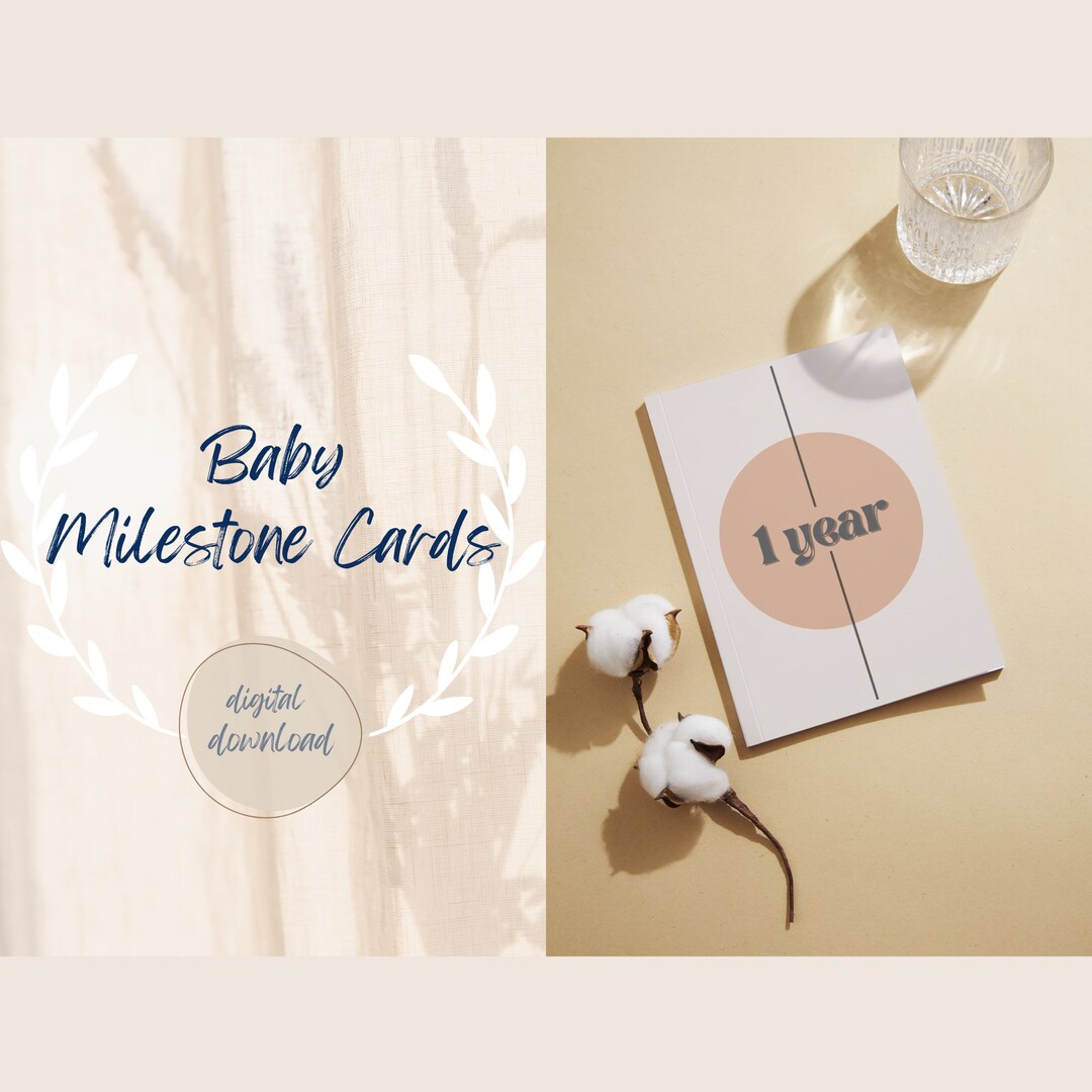 Printable Digital Baby Milestone Cards Newborn Journey Photoshoot Props ...