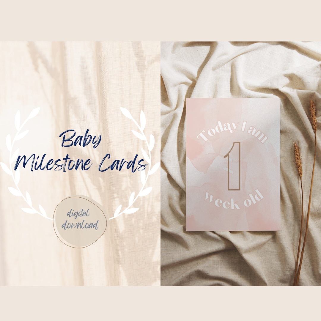 Printable Digital Baby Milestone Cards Newborn Journey Photoshoot Props ...
