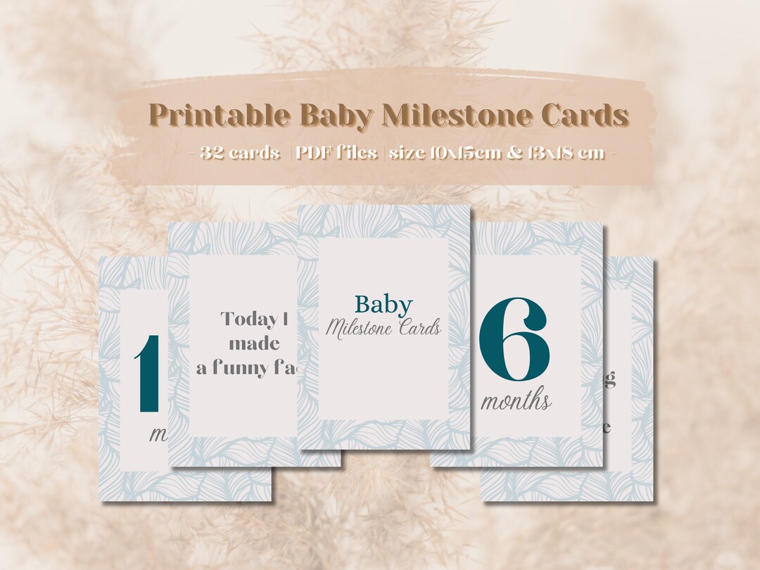 Printable Digital Baby Milestone Cards Newborn Journey Photoshoot Props ...