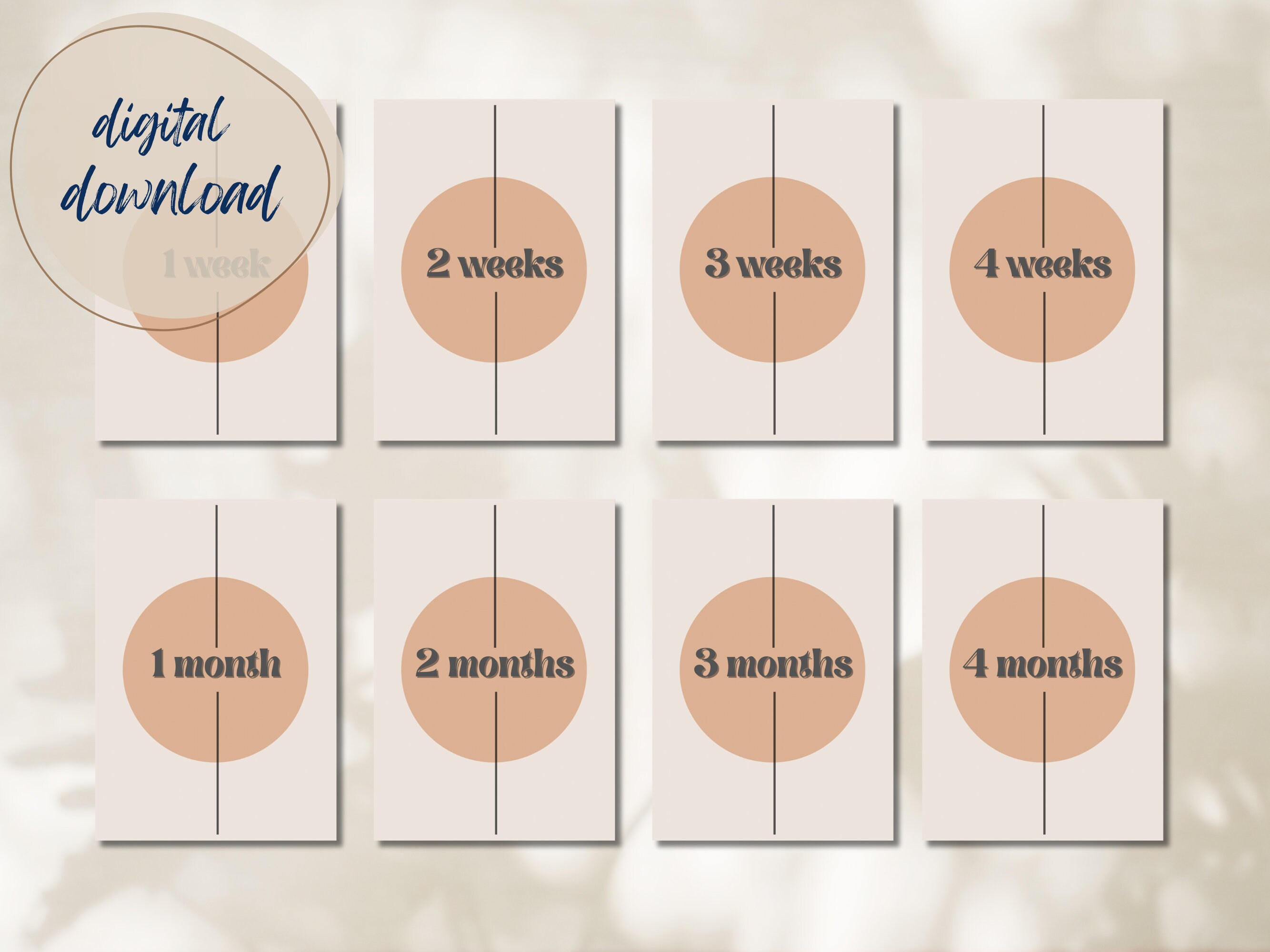 Printable Digital Baby Milestone Cards Newborn Journey Photoshoot Props ...