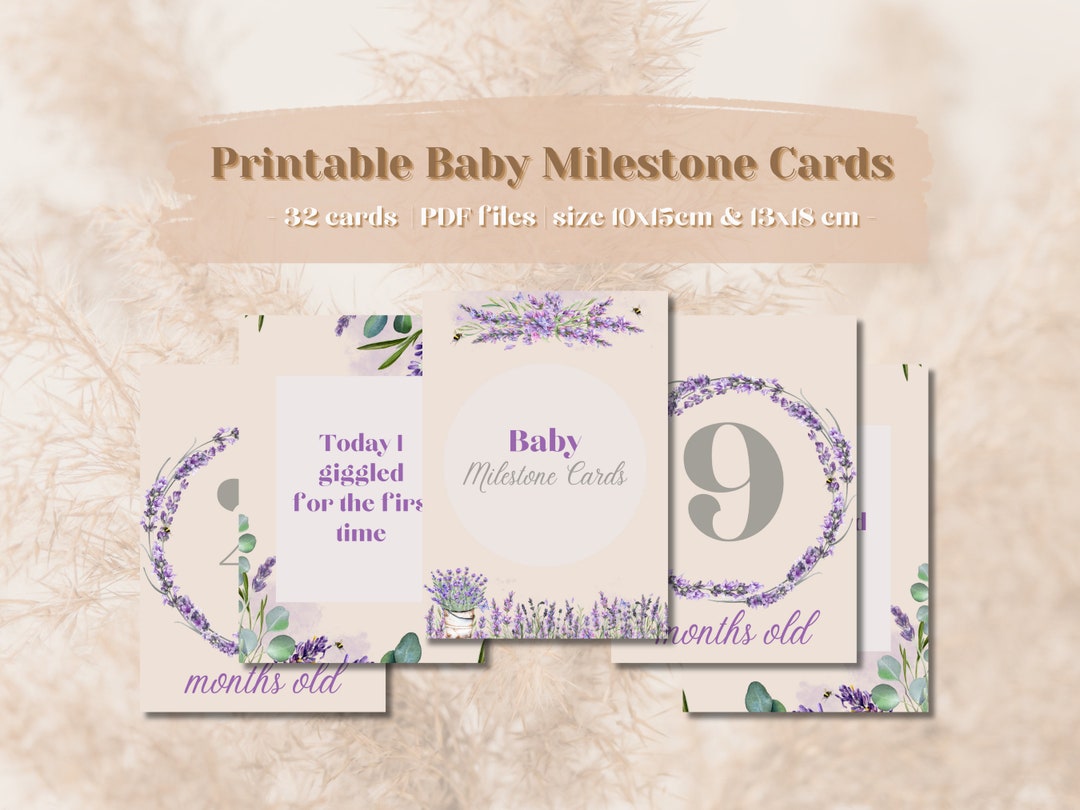 Printable Digital Baby Milestone Cards Newborn Journey Photoshoot Props ...