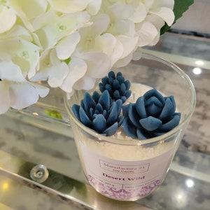 Cactus Flower Soy Candle: Desert Succulent Decor, Botanical Scent