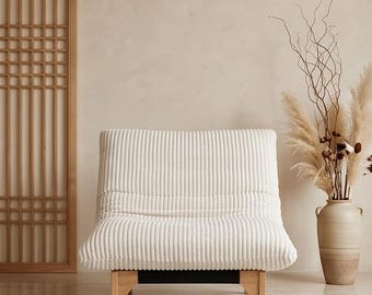 Cozy Corduroy Lounge Chair | Minimalist Modern Accent Chair | Soft Plush Upholstered Seat for Living Room Bedroom Reading Nook Home Decor Fu