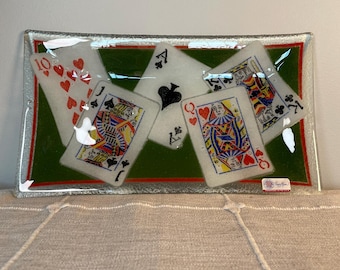Peggy Karr Glass | Playing Cards Plates and Bowls - Etsy