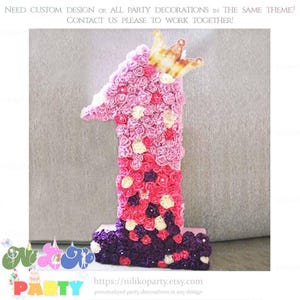 Number Pinata Centerpiece, Custom Pinata for Kids, Hop Pink White Purple Gold Birthday Pinata, Girl Party Game Pinata Pink Number Decor