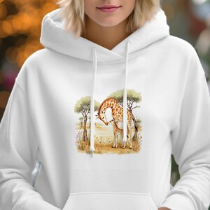 Giraffe Mom and Baby PNG: Watercolor Shirt Design (Digital Download)