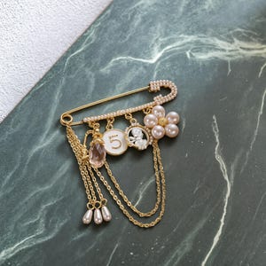 Set 8 Spille Da Balia Decorative Con Perle E Strass – Per Jeans, Scialli E Abiti, Oro