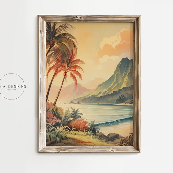 Vintage Hawaii Wall Art,  Vintage Hawaii art prints, Digital Art PRINTABLES, Tropical wall art, Gallery Wall Art Prints, Hawaii art