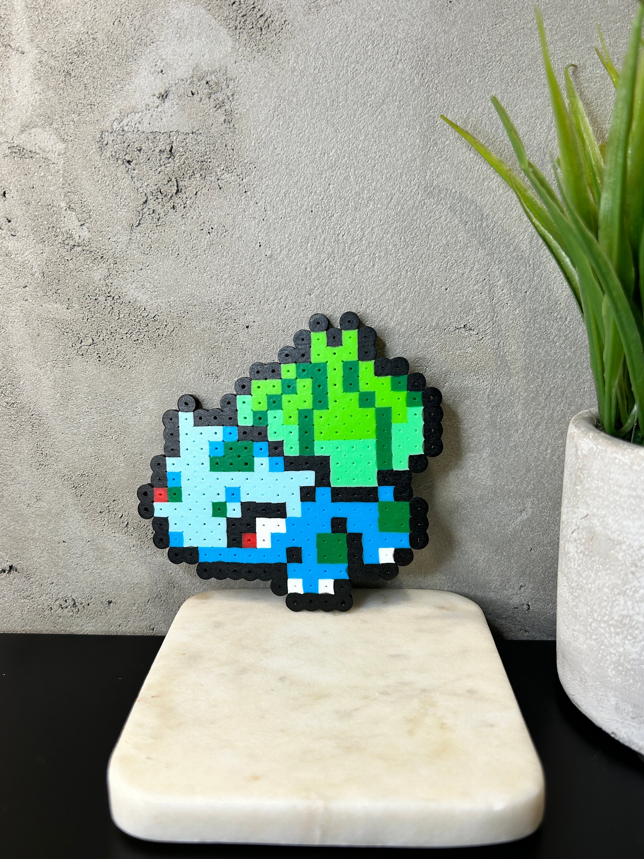 Bulbasaur Pokemon Perler Bead Art Handcrafted Pixel Art Decor Cute