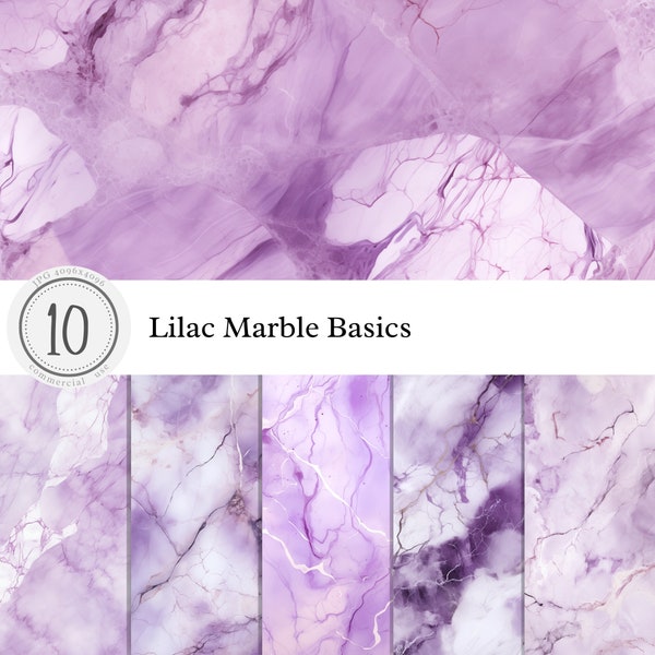 Lilac Marble Stone Basics Digital Paper | Purple Violet | Fine Art Overlay Texture Scrapbook Journal Printable Background | Commercial use