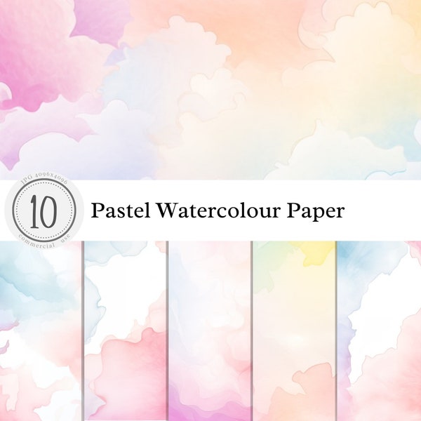 Colour Mix Pastel Watercolour Paper Texture | Digital Overlay Clipart Background Print Art | pastel light bright | commercial use