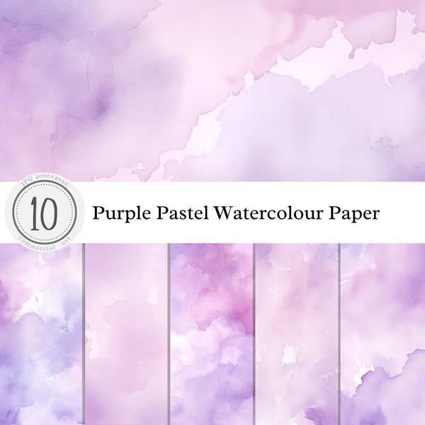Purple Pastel Watercolour Paper Texture | Digital Overlay Clipart Background Print Art | pastel light bright | commercial use