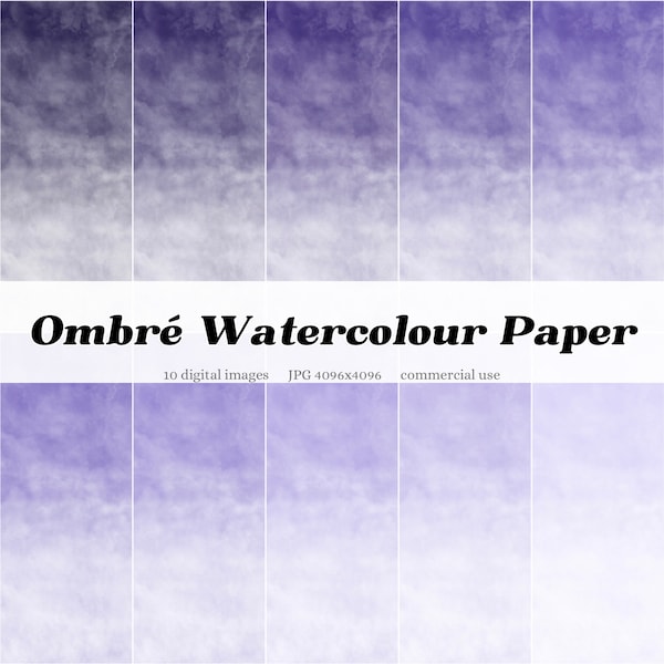 Indigo Ombre Watercolour Handmade Paper Textures | Digital Paper Overlay Clipart Backgrounds | instant download | commercial use