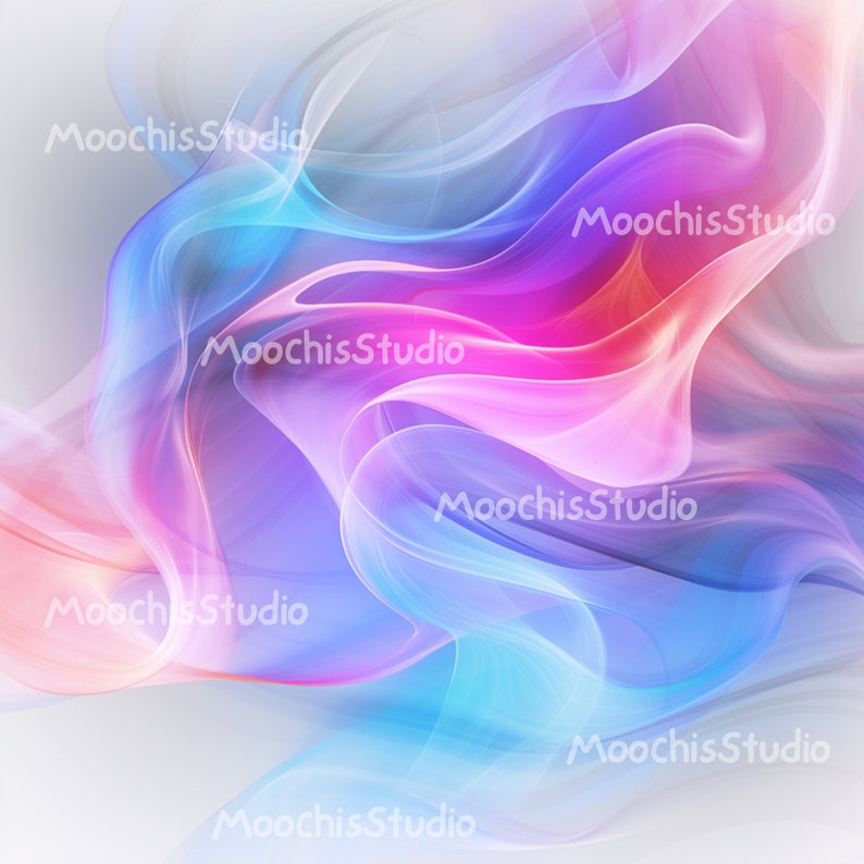 Holographic Smoke White Background Digital Paper JPG Overlay Clipart ...