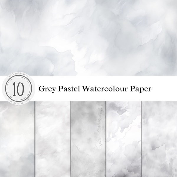 Grey Pastel Watercolour Paper Texture | Digital Overlay Clipart Background Print Art | pastel light bright | commercial use