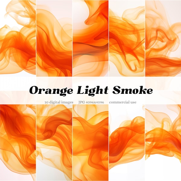 Orange Smoke White Background Digital Paper | JPG Overlay Clipart Textures | Scrapbook Journal Printable | Instant download Commercial use