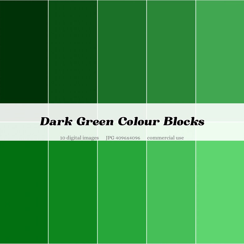 Dark Green Full Solid Colour Block Digital Paper Color Rainbow