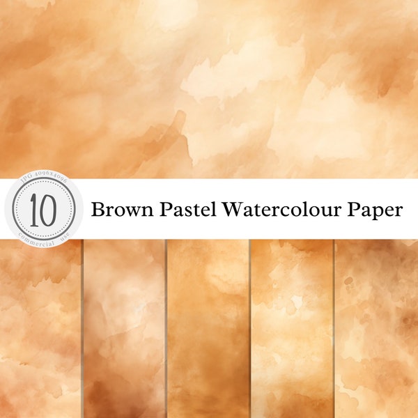 Brown Pastel Watercolour Paper Texture | Digital Overlay Clipart Background Print Art | pastel light bright | commercial use