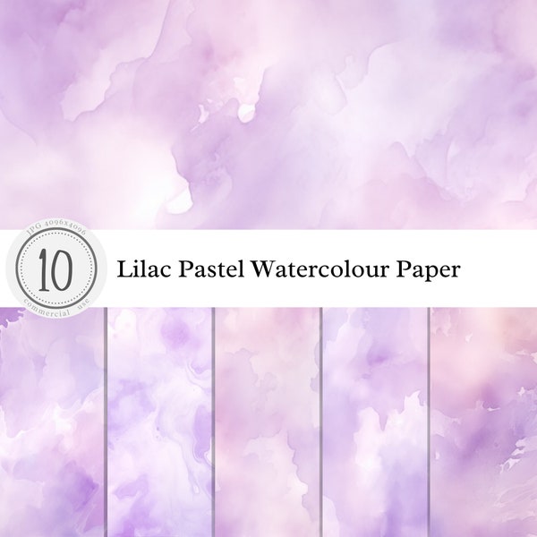 Lilac Pastel Watercolour Paper Texture | Purple Violet | Digital Overlay Clipart Background Print Art | pastel light bright | commercial use
