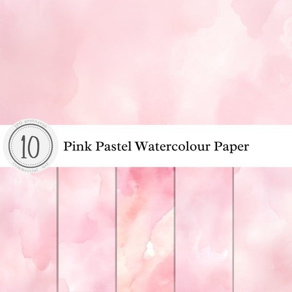 Pink Pastel Watercolour Paper Texture | Digital Overlay Clipart Background Print Art | pastel light bright | commercial use