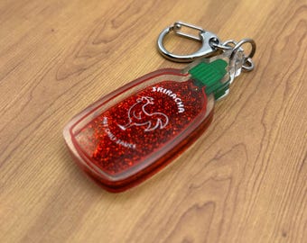 Sriracha Bottle Keychain