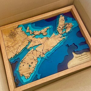 Mappa in legno della Nuova Scozia