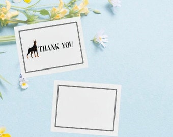 Doberman Thank You Card - Instant Download