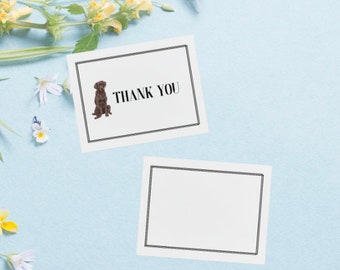 Brown Chocolate Lab Thank You Card - Instant Download