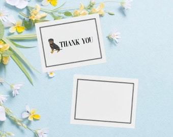 Rottweiler Dog Thank You Card - Instant Download