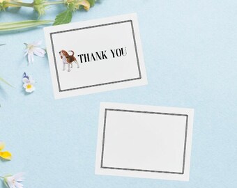 Beagle Thank You Card - Instant Download