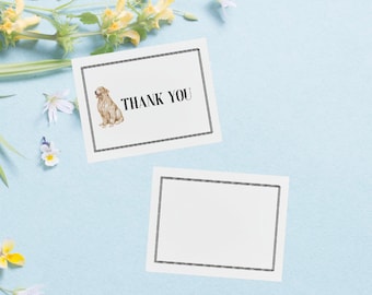 Golden Retriever Thank You Card - Instant Download