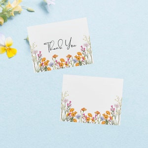 Carte de remerciement fleurs sauvages - téléchargement immédiat