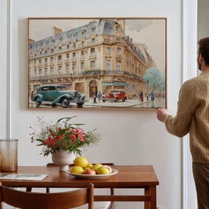 Vintage Europa Stadtbild Kunstdruck: Antike Straßenansicht (Digitaler Download)