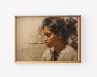 Vintage Woman Portrait: Neutral Fine Art Print (Digital Download)