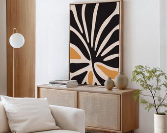 Minimalist Boho Abstract Neutral Colour Block Floral Wall Art Print Decor