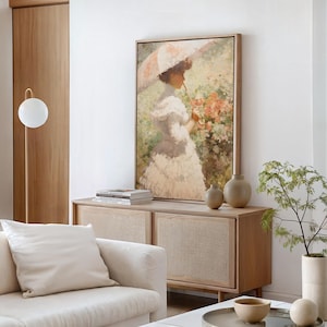 Woman with a Parasol Claude Monet Wall Art Print Vintage Aesthetic Room Decor Vintage Oil Painting Art Digital Livingroom Decor